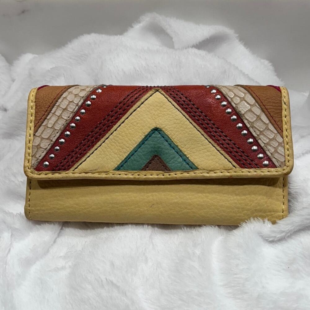 Fossil “Long Live Vintage 1954” Leather Women's Wallet Multicolor Patchwork